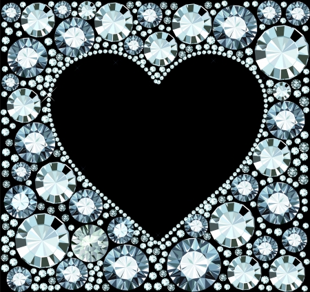 Diamond Heart Frameのイラスト素材
