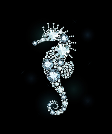 seahorse made of shiny diamondsのイラスト素材