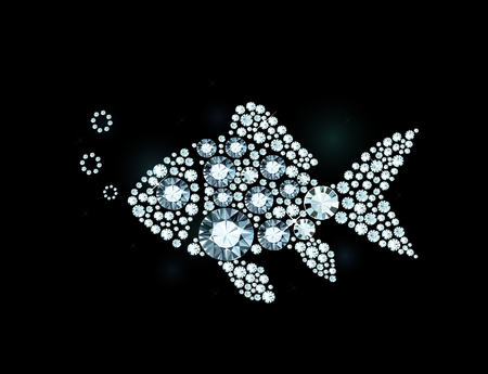 Fish made of shiny diamondsのイラスト素材