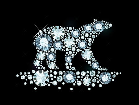 Polar Bear Made of Shiny Diamondsのイラスト素材