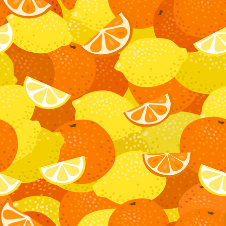 Seamless pattern with lemons and orangesのイラスト素材