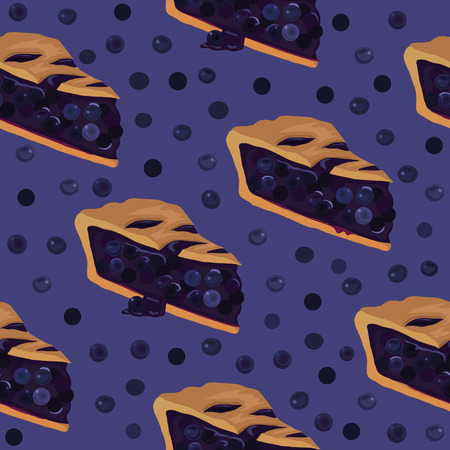 seamless pattern with homemade blueberry pieのイラスト素材