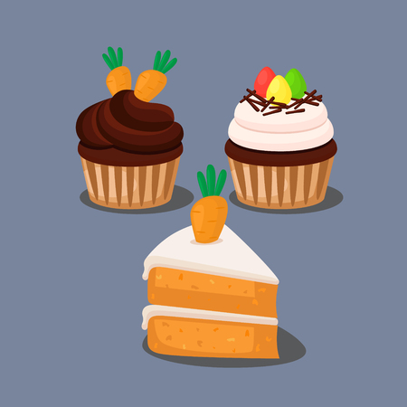vector illustration of a easter cupcakesのイラスト素材