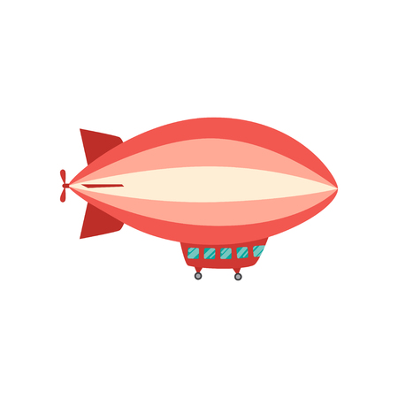 Vector flat illustration of an airship, dirigible, blimp, zeppelin.のイラスト素材