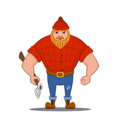 Vector illustration of a Lumberjack  with an axeのイラスト素材