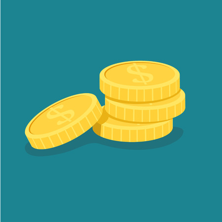 Vector illustration of a gold stack of dollar coinsのイラスト素材