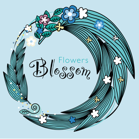 Floral wreath with place for your text, vector illustration.のイラスト素材
