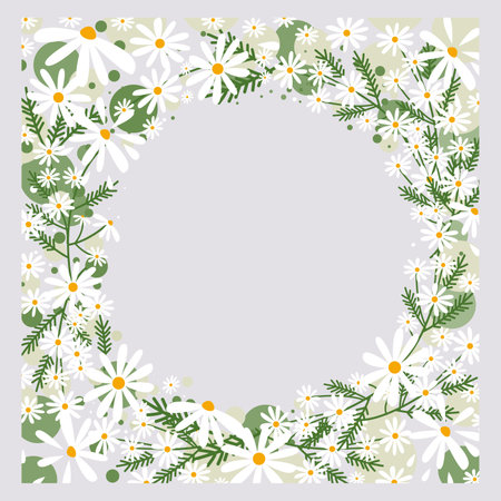 Floral frame with daisies. vector illustration. EPS 10のイラスト素材