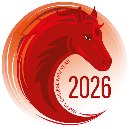 Chinese New Year 2026 Year of the Horse Celebrationのイラスト素材