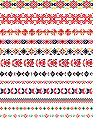 ukrainian national ornament texture background patternのイラスト素材