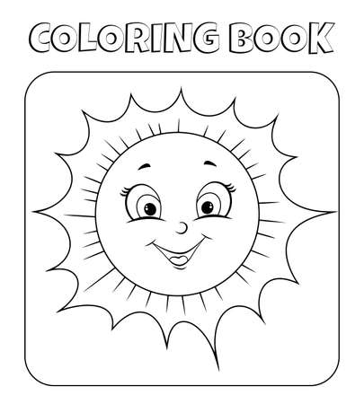 warm summer sun coloring pageのイラスト素材