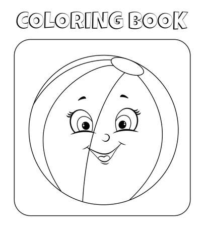 Round ball coloring page for kidsのイラスト素材