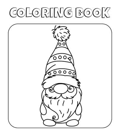 fairy tale forest gnome coloring pageのイラスト素材