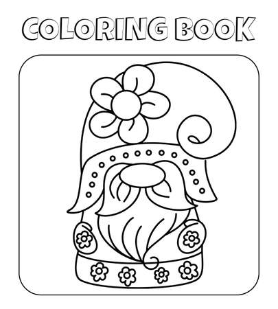 fairy tale forest gnome coloring pageのイラスト素材