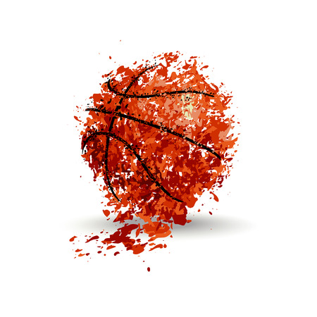 vector illustration basketball, grunge style, Basketball Printのイラスト素材