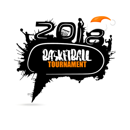 Vector illustration of basketball. Design for sports, banner Christmas, 2018.のイラスト素材