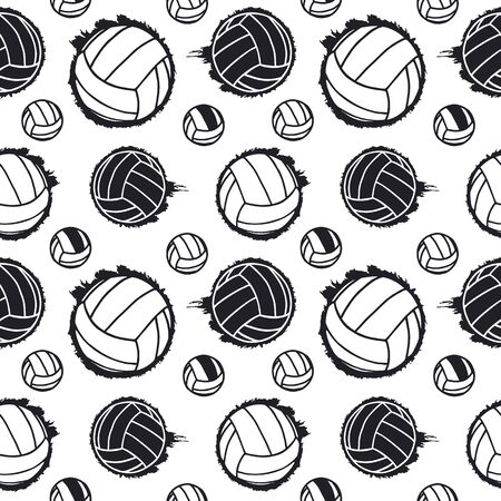 Black seamless pattern for volleyball. Sports background for the design of textiles, paper. Abstract flying ball.のイラスト素材