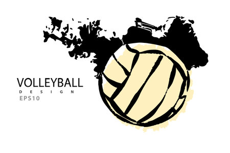 Vector illustration for sports. Volleyball banner design, grunge style.のイラスト素材