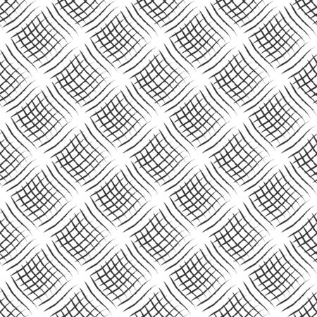 Weave seamless pattern with volume effect. Black textured background. Drapery, stripes, cloth. Vector illustration.のイラスト素材