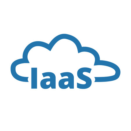 Infractructure as a service. IaaS technology icon. Packaged software, decentralized application,...