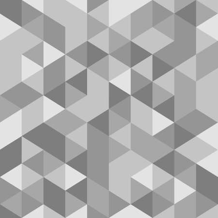 Grey triangular background. Seamless geometric pattern. Grey triangles. Low poly template. Crystal texture. Vector illustration EPS10. Low pixelation.のイラスト素材