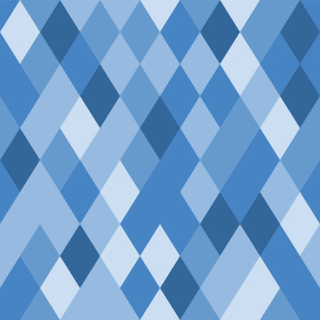 Blue rhombic mosaic background. Seamless geometric pattern. Blue rhombuses. Crystal texture. Vector illustration EPS10.のイラスト素材