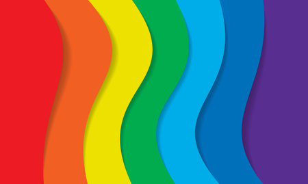 Abstract colorfull background. Rainbow. Visible spectrum. Childish design template. Vector Illustration. EPS10. Spectral flowing waves. Design element for technology, science or modern concept.のイラスト素材