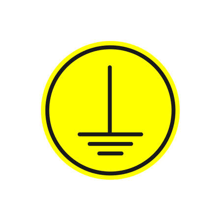 Ground icon, sign. Electrical symbol isolated on white background. ESD, EPA. Common ground point. Electrostatic protected area. Vector Illustration.のイラスト素材