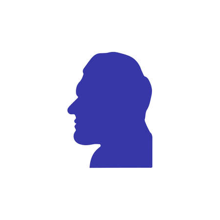 Acromegalia, acromegaly. Neuroendocrine disease. Pituitary gland disease. Man face silhouette isolated. Vector illustration.のイラスト素材