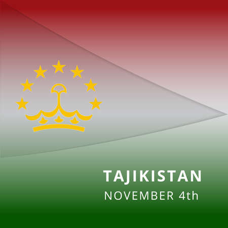 Happy Tajikistan independence day celebration poster. Emblem of Tajikistan. 4th of November. Vector illustration. Graphic design template.のイラスト素材