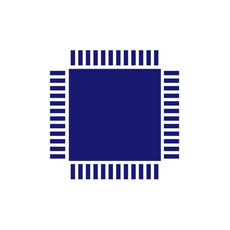Integrated circuit icon isolated on white background. Lack, deficite of chips. Semiconductor manufacturing. Processor, microchip. Vector Illustrationのイラスト素材