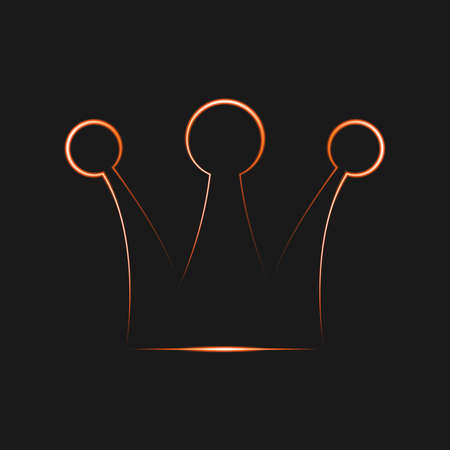 Neon glowing crown icon isolated on black background. Symbol of royal power.のイラスト素材