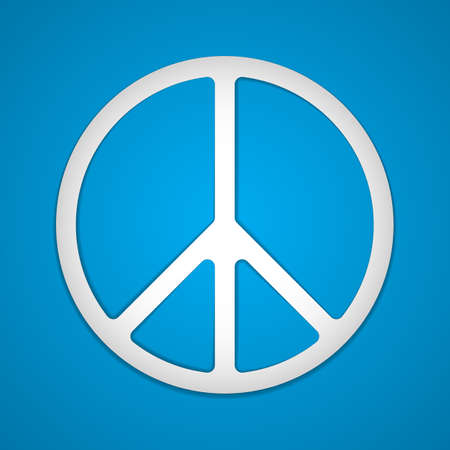 White Peace icon isolated on blue background.のイラスト素材