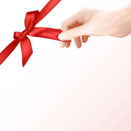 hand ribbonのイラスト素材