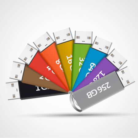 usb key colorsのイラスト素材