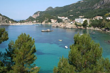 Greece. Corfu, Paleokastrica bayの写真素材