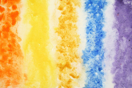 Abstract watercolor background with colorful different layers on paper textureの写真素材