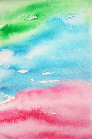 Abstract watercolor background with colorful different layers on paper textureの写真素材
