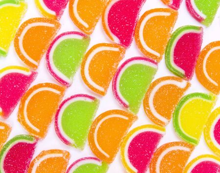 Colorful different Jelly Candy as sweet backgroundの写真素材