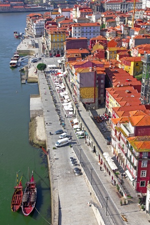 Portugal. Porto city. View of Douro river embankment in the morningのeditorial素材