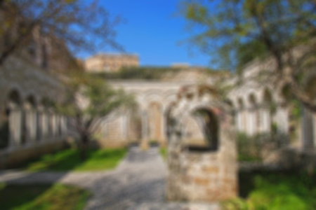Italy. Sicily island. Palermo city. The monastery courtyard (cloister) of San Giovanni degli Eremiti...