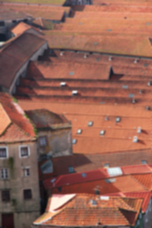 Portugal. Porto city. Old historical part of Porto. Roofs. In blur style