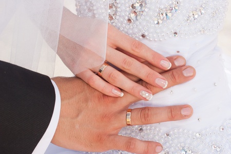 Just married handsの写真素材