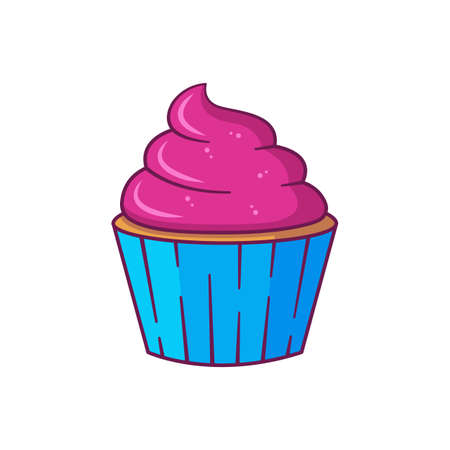 Cupcake. Vector illustration in flat cartoon style.のイラスト素材