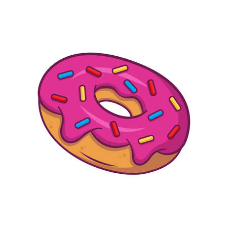 Glazed donut. Vector illustration in flat cartoon style.のイラスト素材