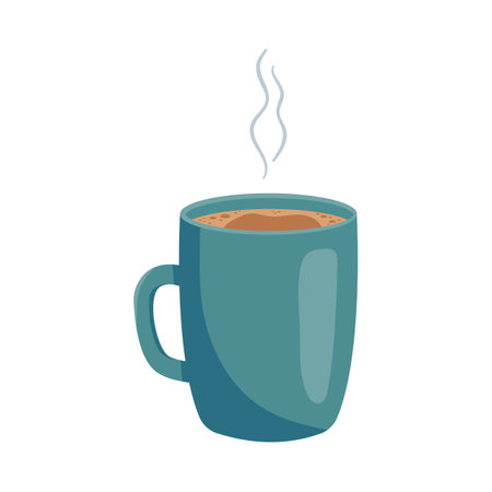 cup of coffee. Vector illustration in flat cartoon style.のイラスト素材