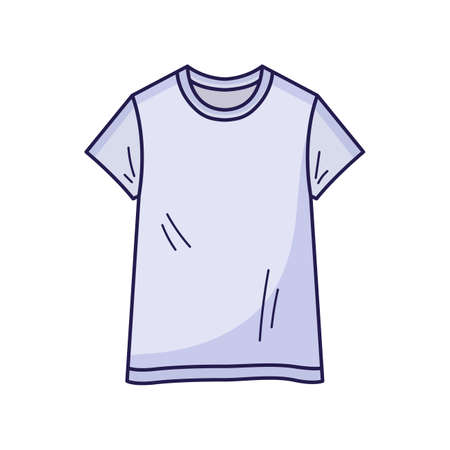 Hand-drawn icon of T-Shirt in color. outline symbol. Vector illustration in doodle sketch style.のイラスト素材