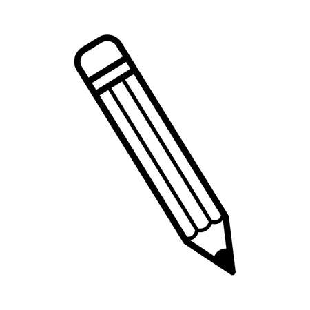 Pencil. Tool for school and drawing. hand drawn sketch icon. Isolated vector illustration in doodle line style.のイラスト素材