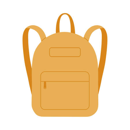 Schoolbag or camp backpack in flat vector illustration isolated on white background.のイラスト素材