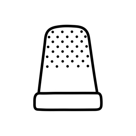 <p>Hand drawn icon of timble. Doodle sketch style. Sewing element. Needlework and embroidery concept. Isolated vector illustration.</p>のイラスト素材